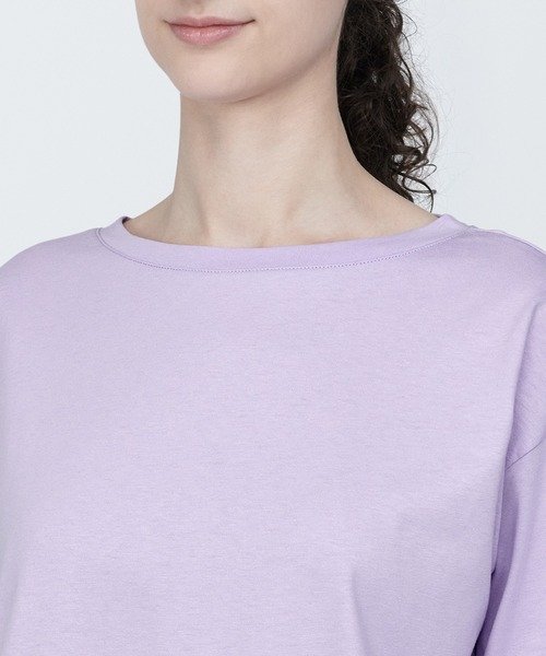 無印良品(ムジルシリョウヒン)の「婦人 天竺編みボートネック七分袖Tシャツ(Tシャツ/カットソー・レディース・ブルー/ブラック/スモーキーグリーン系/ホワイト/ライトグレー/イエロー/ライトパープル・XS/S/M/L/XL)」の22枚目の写真