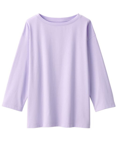無印良品(ムジルシリョウヒン)の「婦人 天竺編みボートネック七分袖Tシャツ(Tシャツ/カットソー・レディース・ブルー/ブラック/スモーキーグリーン系/ホワイト/ライトグレー/イエロー/ライトパープル・XS/S/M/L/XL)」の20枚目の写真