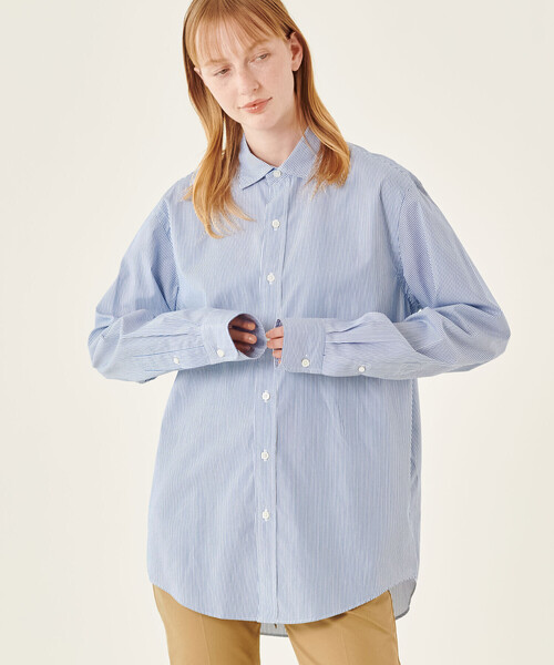 Bshop別注〉 PECK SHIRT WOMENブルー