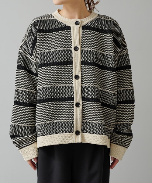 PUAL CE CIN（ピュアルセシン）の「ミックスジャガードカーディガン（カーディガン/ボレロ・レディース・ブラック系その他/ホワイト系その他・FREE）」の16枚目の写真