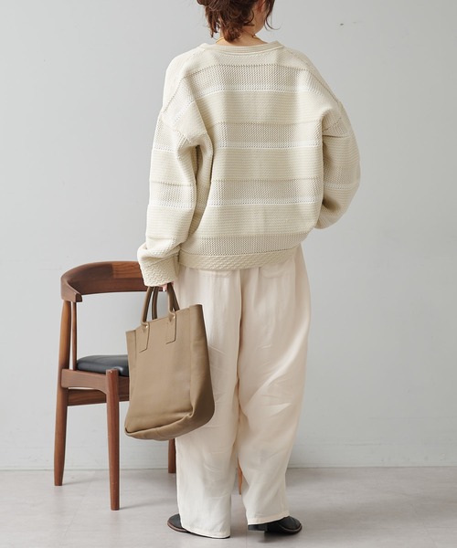 PUAL CE CIN（ピュアルセシン）の「ミックスジャガードカーディガン（カーディガン/ボレロ・レディース・ブラック系その他/ホワイト系その他・FREE）」の10枚目の写真