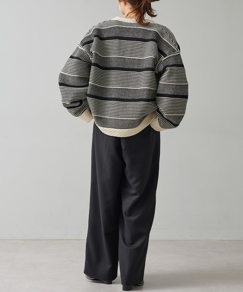 PUAL CE CIN（ピュアルセシン）の「ミックスジャガードカーディガン（カーディガン/ボレロ・レディース・ブラック系その他/ホワイト系その他・FREE）」の15枚目の写真