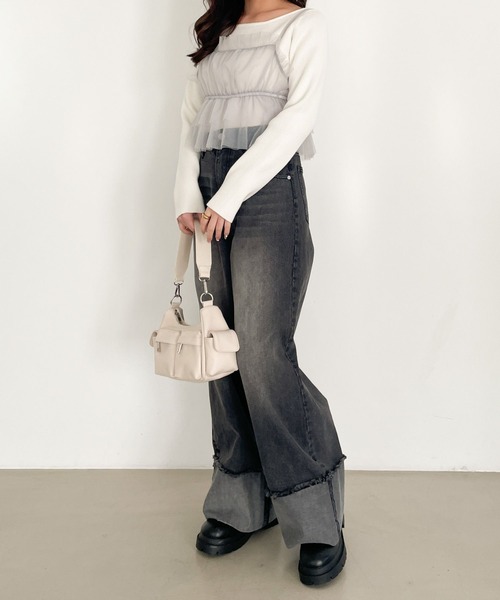 Heather(ヘザー)の「ベーシックロールアップデニムパンツ 105070(デニムパンツ・レディース・グレー/ブルー・S/M)」の17枚目の写真