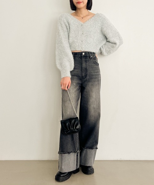 Heather(ヘザー)の「ベーシックロールアップデニムパンツ 105070(デニムパンツ・レディース・グレー/ブルー・S/M)」の3枚目の写真