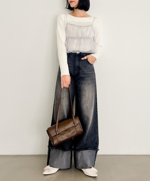 Heather(ヘザー)の「ベーシックロールアップデニムパンツ 105070(デニムパンツ・レディース・グレー/ブルー・S/M)」の8枚目の写真