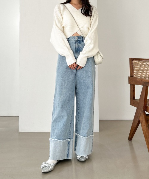 Heather(ヘザー)の「ベーシックロールアップデニムパンツ 105070(デニムパンツ・レディース・グレー/ブルー・S/M)」の13枚目の写真