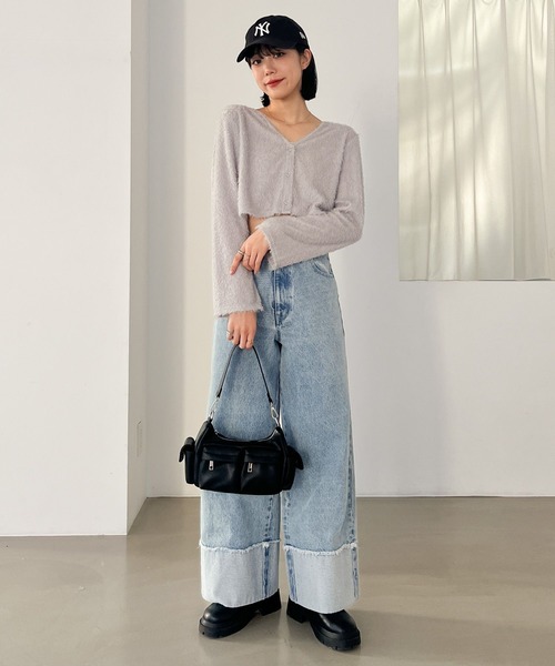 Heather(ヘザー)の「ベーシックロールアップデニムパンツ 105070(デニムパンツ・レディース・グレー/ブルー・S/M)」の4枚目の写真