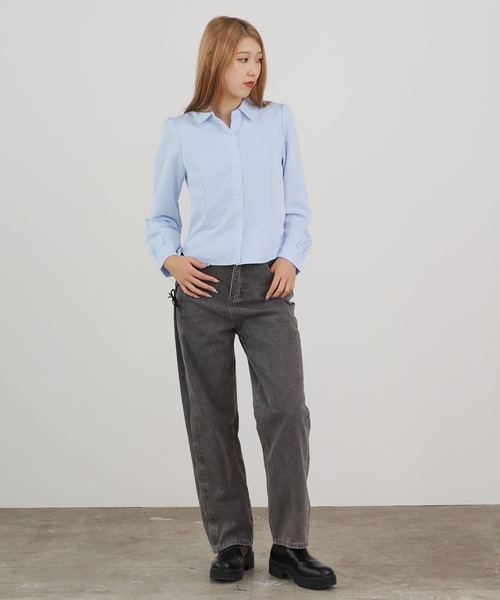 WILLFULLY side organdy ribbon denim Mサイズ WILLFULLY official web store（ウィルフリーコウシキツウハン