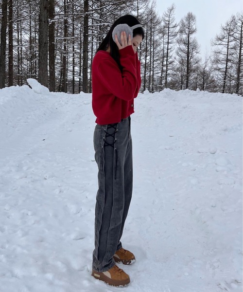 Chick（チック）の「▲SIDE RIBBON DENIM PANTS / サイドリボンデニムパンツ（デニムパンツ・レディース・ブラック・S/L/M）」の17枚目の写真