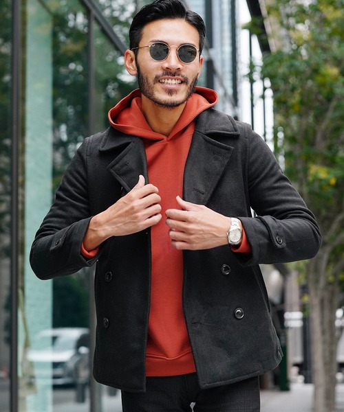 jiggys shop（ジギーズショップ）の「ダブルブレスト メルトン コート（その他アウター・メンズ・ブラック/キャメル・MEDIUM/LARGE）」の2枚目の写真