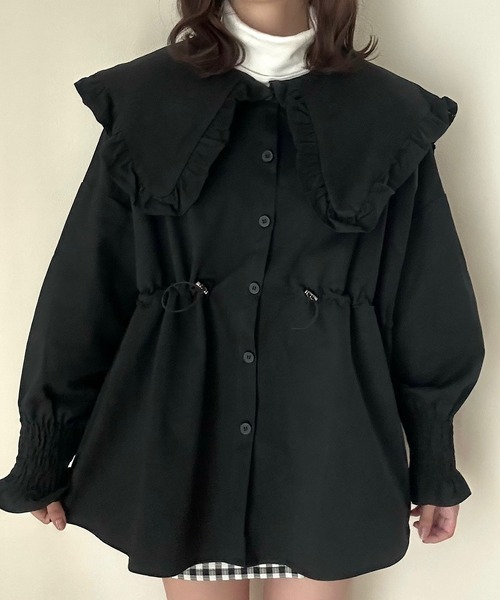 Cham.（チャム）の「オーバーサイズビッグカラージャケット（その他アウター・レディース・ブラック・F）」の17枚目の写真