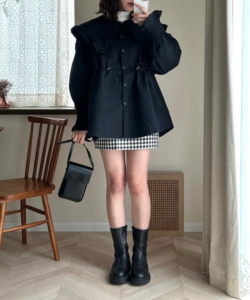 Cham.（チャム）の「オーバーサイズビッグカラージャケット（その他アウター・レディース・ブラック・F）」の21枚目の写真