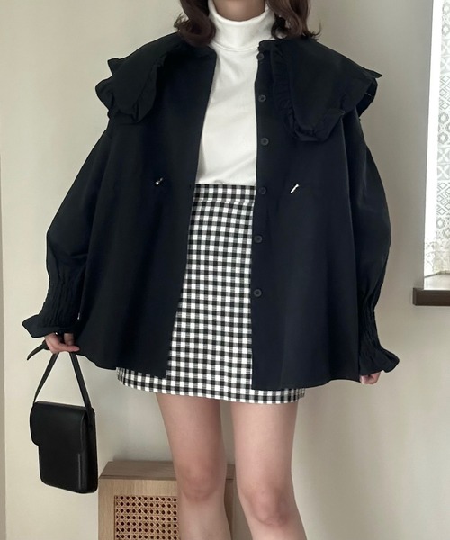 Cham.（チャム）の「オーバーサイズビッグカラージャケット（その他アウター・レディース・ブラック・F）」の22枚目の写真