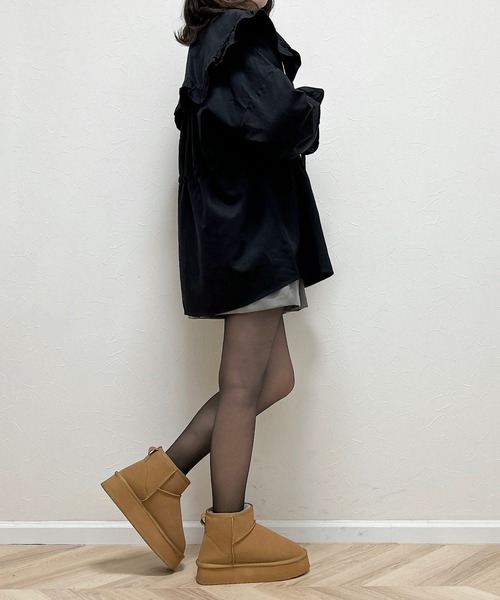 Cham.（チャム）の「オーバーサイズビッグカラージャケット（その他アウター・レディース・ブラック・F）」の7枚目の写真