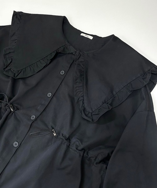 Cham.（チャム）の「オーバーサイズビッグカラージャケット（その他アウター・レディース・ブラック・F）」の8枚目の写真