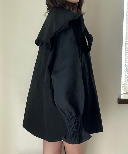 Cham.（チャム）の「オーバーサイズビッグカラージャケット（その他アウター・レディース・ブラック・F）」の11枚目の写真