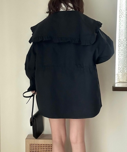 Cham.（チャム）の「オーバーサイズビッグカラージャケット（その他アウター・レディース・ブラック・F）」の13枚目の写真