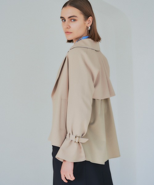YECCA VECCA（イェッカヴェッカ）の「ショートトレンチコート（トレンチコート・レディース・アイボリー/ベージュ/ネイビー・FREE）」の16枚目の写真