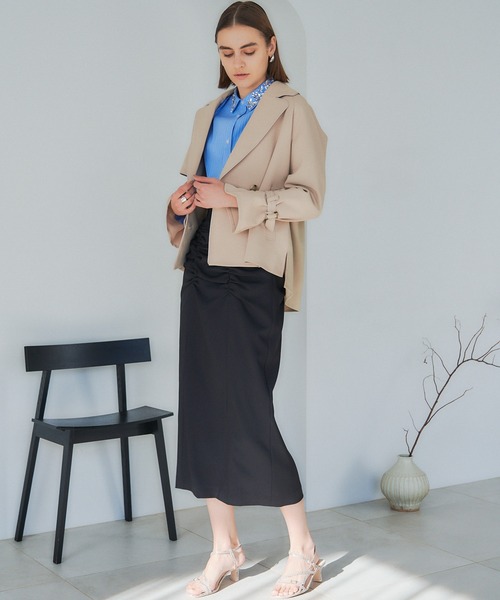 YECCA VECCA（イェッカヴェッカ）の「ショートトレンチコート（トレンチコート・レディース・アイボリー/ベージュ/ネイビー・FREE）」の14枚目の写真