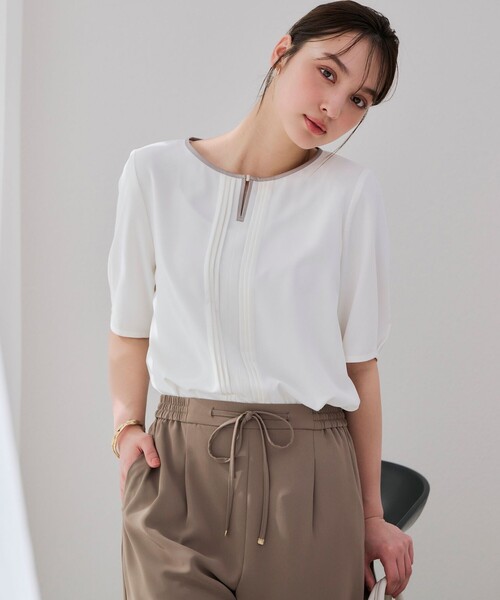 ANY SIS（エニィスィス）の「【洗える】フロントタックバイカラー ブラウス（シャツ/ブラウス・レディース・スカイブルー系/アイボリー系/ホワイト系・2）」の15枚目の写真