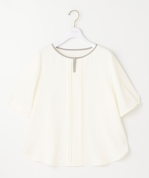 ANY SIS（エニィスィス）の「【洗える】フロントタックバイカラー ブラウス（シャツ/ブラウス・レディース・スカイブルー系/アイボリー系/ホワイト系・2）」の6枚目の写真