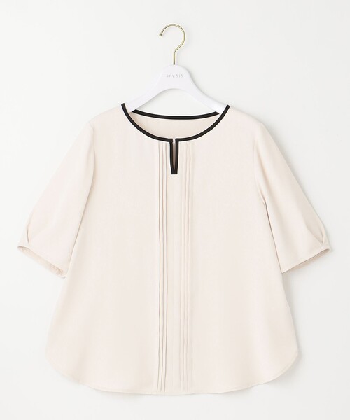 ANY SIS（エニィスィス）の「【洗える】フロントタックバイカラー ブラウス（シャツ/ブラウス・レディース・スカイブルー系/アイボリー系/ホワイト系・2）」の7枚目の写真