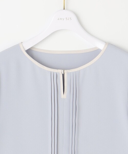 ANY SIS（エニィスィス）の「【洗える】フロントタックバイカラー ブラウス（シャツ/ブラウス・レディース・スカイブルー系/アイボリー系/ホワイト系・2）」の10枚目の写真