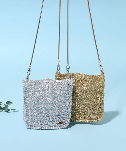 NOLLEY’S(ノーリーズ)の「メタリック編みポシェット(ショルダーバッグ・レディース・ゴールド/シルバー・FREE)」の8枚目の写真