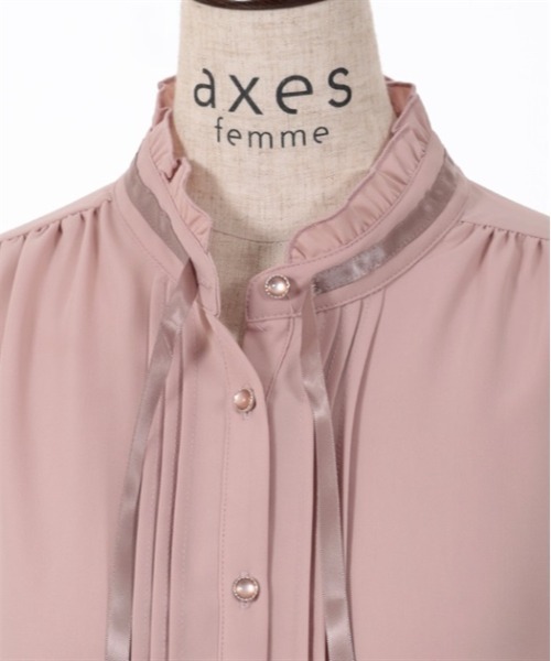 axes femme(アクシーズファム)の「レイヤードフレア袖ブラウス(シャツ/ブラウス・レディース・キナリ/ピンク/ブラック・FREE)」の9枚目の写真