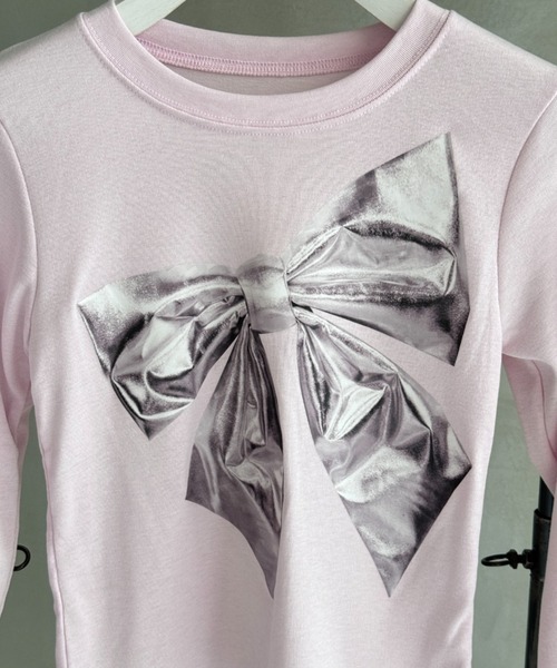 Y2K SYNAPSE FACTORY（ワイツーケー シナプスファクトリー）の「メタルリボンTS（Tシャツ/カットソー・レディース・ブラック/ピンク・FREE）」の7枚目の写真