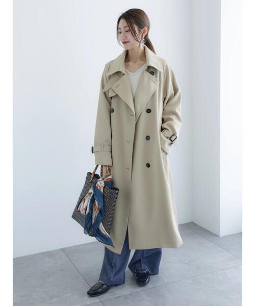 Te chichi（テチチ）の「ブークレVネックオーバーニット（ニット/セーター・レディース・カーキ/オフホワイト/チャコールグレー・F）」の9枚目の写真