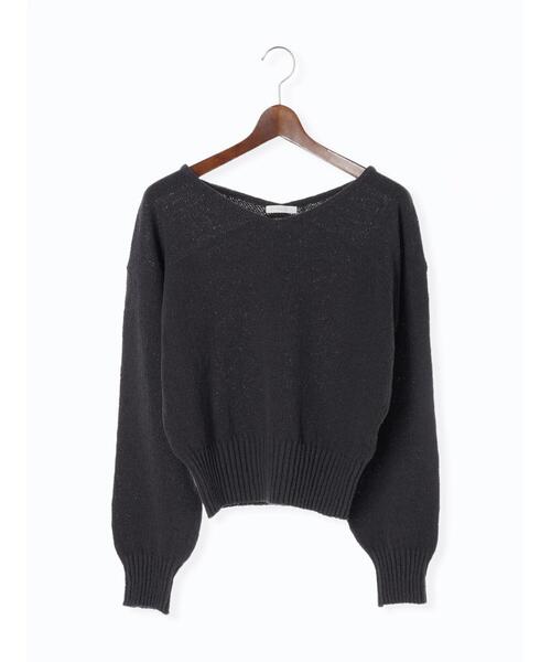 Te chichi（テチチ）の「ブークレVネックオーバーニット（ニット/セーター・レディース・カーキ/オフホワイト/チャコールグレー・F）」の20枚目の写真