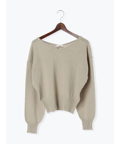 Te chichi（テチチ）の「ブークレVネックオーバーニット（ニット/セーター・レディース・カーキ/オフホワイト/チャコールグレー・F）」の21枚目の写真