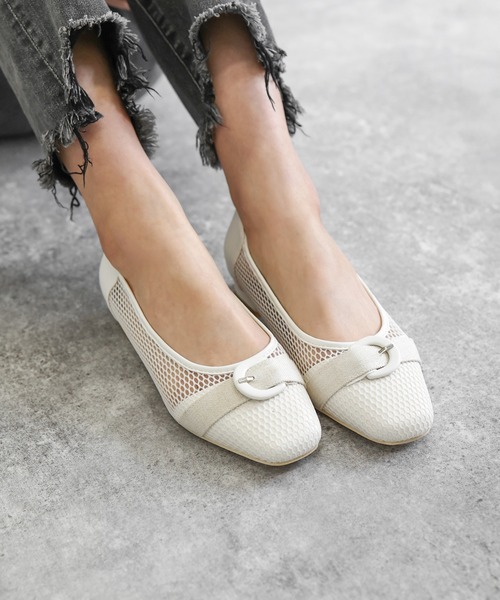 masyugirl(マシュガール)の「【4E幅広・大きいサイズ】2.5cmヒール メッシュパンプス(パンプス・レディース・ブラック/アイボリー/ブラウン・23.5cm/24.0cm/24.5cm/25.0cm/25.5cm/26.0cm/26.5cm)」の1枚目の写真