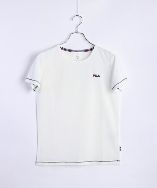 FILA（フィラ）の「FILA 吸水速乾 ダブルメッシュ 半袖Ｔシャツ（Tシャツ/カットソー・レディース・オレンジ/ネイビー/ブラック/ピンク/ホワイト・M/L）」の6枚目の写真