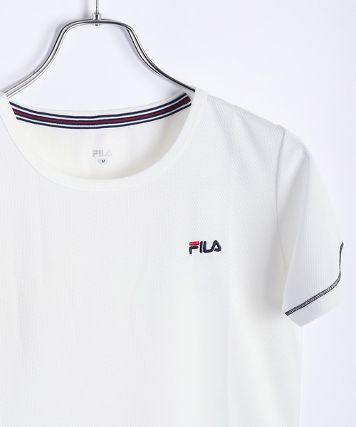 FILA（フィラ）の「FILA 吸水速乾 ダブルメッシュ 半袖Ｔシャツ（Tシャツ/カットソー・レディース・オレンジ/ネイビー/ブラック/ピンク/ホワイト・M/L）」の8枚目の写真