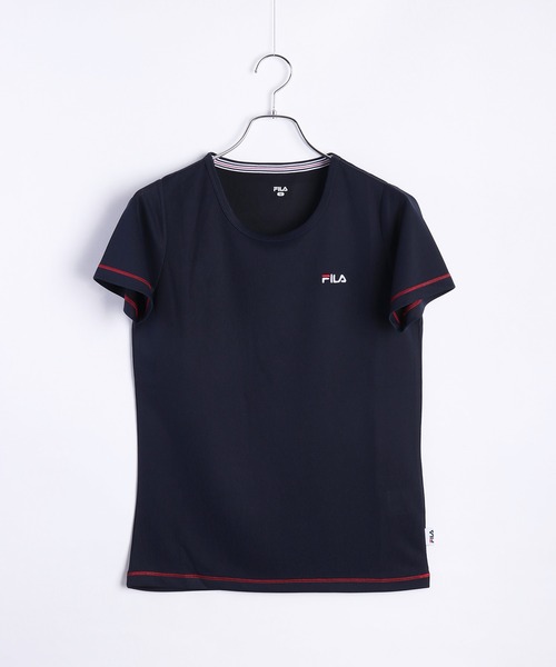 FILA（フィラ）の「FILA 吸水速乾 ダブルメッシュ 半袖Ｔシャツ（Tシャツ/カットソー・レディース・オレンジ/ネイビー/ブラック/ピンク/ホワイト・M/L）」の9枚目の写真