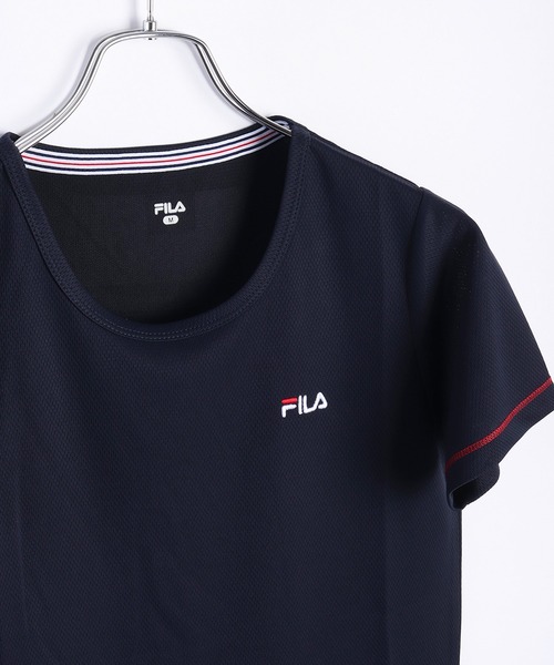 FILA（フィラ）の「FILA 吸水速乾 ダブルメッシュ 半袖Ｔシャツ（Tシャツ/カットソー・レディース・オレンジ/ネイビー/ブラック/ピンク/ホワイト・M/L）」の10枚目の写真
