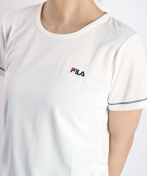 FILA（フィラ）の「FILA 吸水速乾 ダブルメッシュ 半袖Ｔシャツ（Tシャツ/カットソー・レディース・オレンジ/ネイビー/ブラック/ピンク/ホワイト・M/L）」の19枚目の写真
