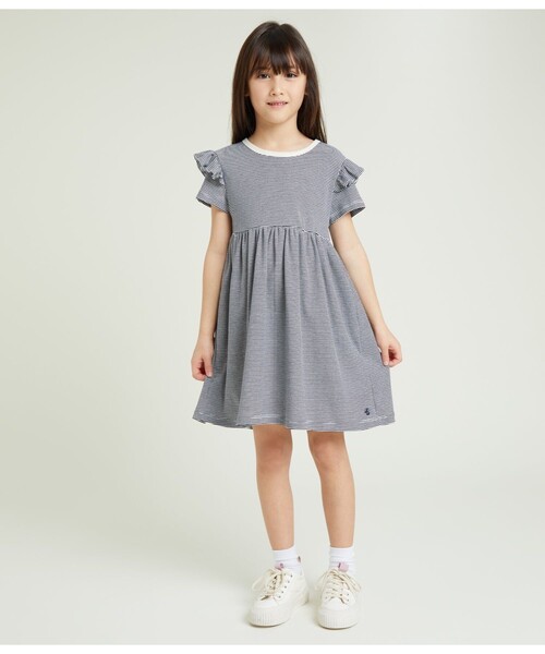 petit bateau プチバトー 2019A/W 鈍 グレーチェックワンピース
