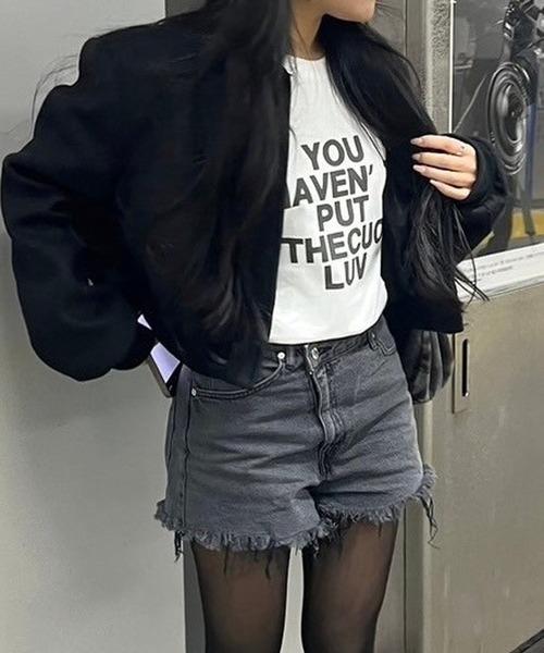 cuorequal(クオレコール)の「英字ロンT(Tシャツ/カットソー・レディース・ホワイト・M/L)」の1枚目の写真