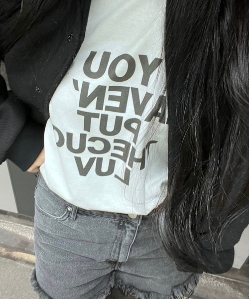 cuorequal(クオレコール)の「英字ロンT(Tシャツ/カットソー・レディース・ホワイト・M/L)」の4枚目の写真
