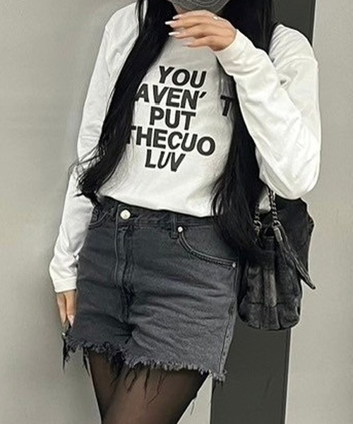 cuorequal(クオレコール)の「英字ロンT(Tシャツ/カットソー・レディース・ホワイト・M/L)」の5枚目の写真