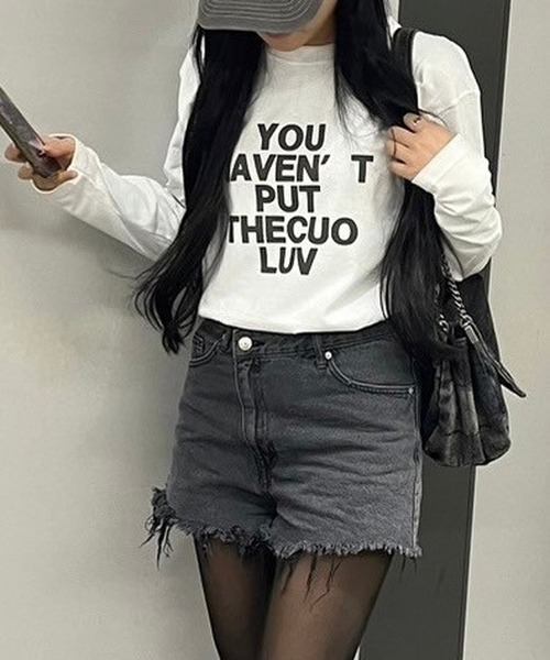 cuorequal(クオレコール)の「英字ロンT(Tシャツ/カットソー・レディース・ホワイト・M/L)」の7枚目の写真