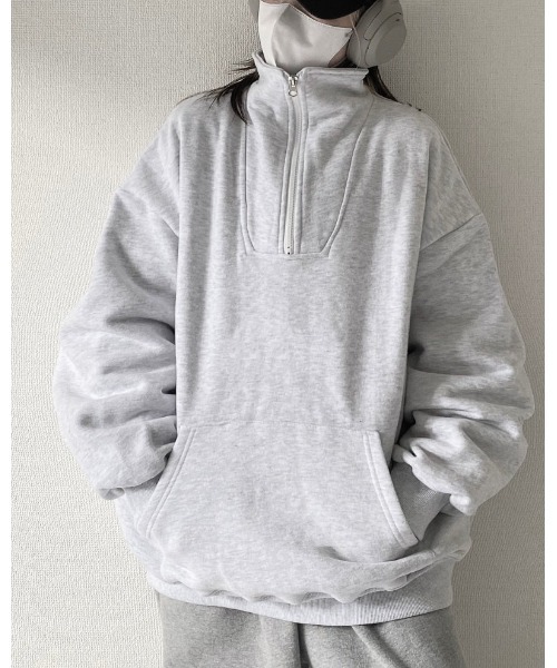 yaca fleece pullover 完売品 YACA,half zip pullover sweat/ハーフ 