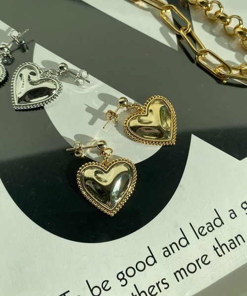 DouDou(ドゥドゥ)の「ハートシャイニーピアス(ピアス(両耳用)・レディース・ゴールド/シルバー・FREE)」の8枚目の写真