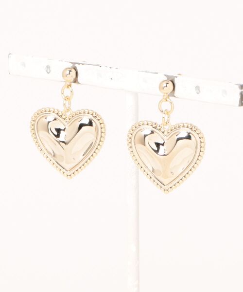 DouDou(ドゥドゥ)の「ハートシャイニーピアス(ピアス(両耳用)・レディース・ゴールド/シルバー・FREE)」の4枚目の写真