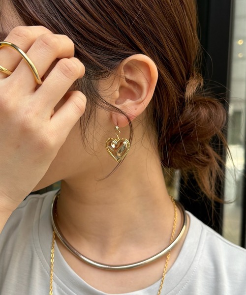 DouDou(ドゥドゥ)の「ハートシャイニーピアス(ピアス(両耳用)・レディース・ゴールド/シルバー・FREE)」の12枚目の写真