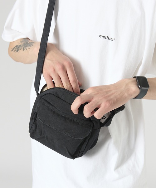 meltum（メルタム）の「【販売終了】CANVAS MINI POUCH / キャンバスミニポーチ（ショルダーバッグ・メンズ・ブラック/カーキ/ブルー/ナチュラル/レッド/パープル・FREE）」の10枚目の写真