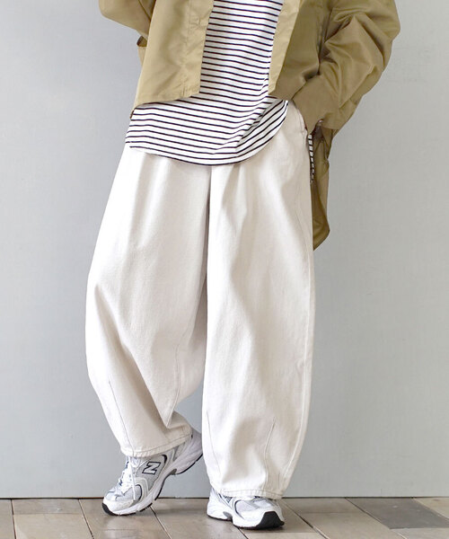 ミモザ　アイボリーサイズ0　サーカスパンツ 麻混サーカスパンツ(エムドットエヌ/m.n)｜通販のベルメゾンネット